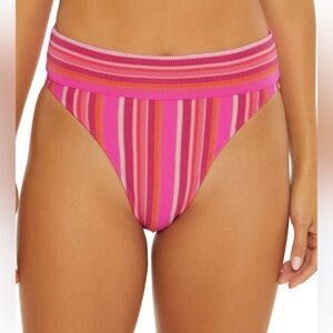 Trina Turk Marai striped high waist bikini bottom